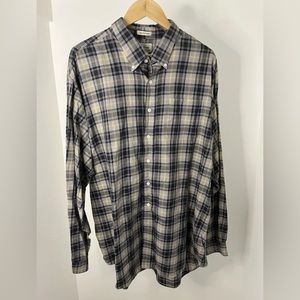 L.L. Bean West Point Tartan Plaid Long Sleeve Button Up Mens Size XXL Tall